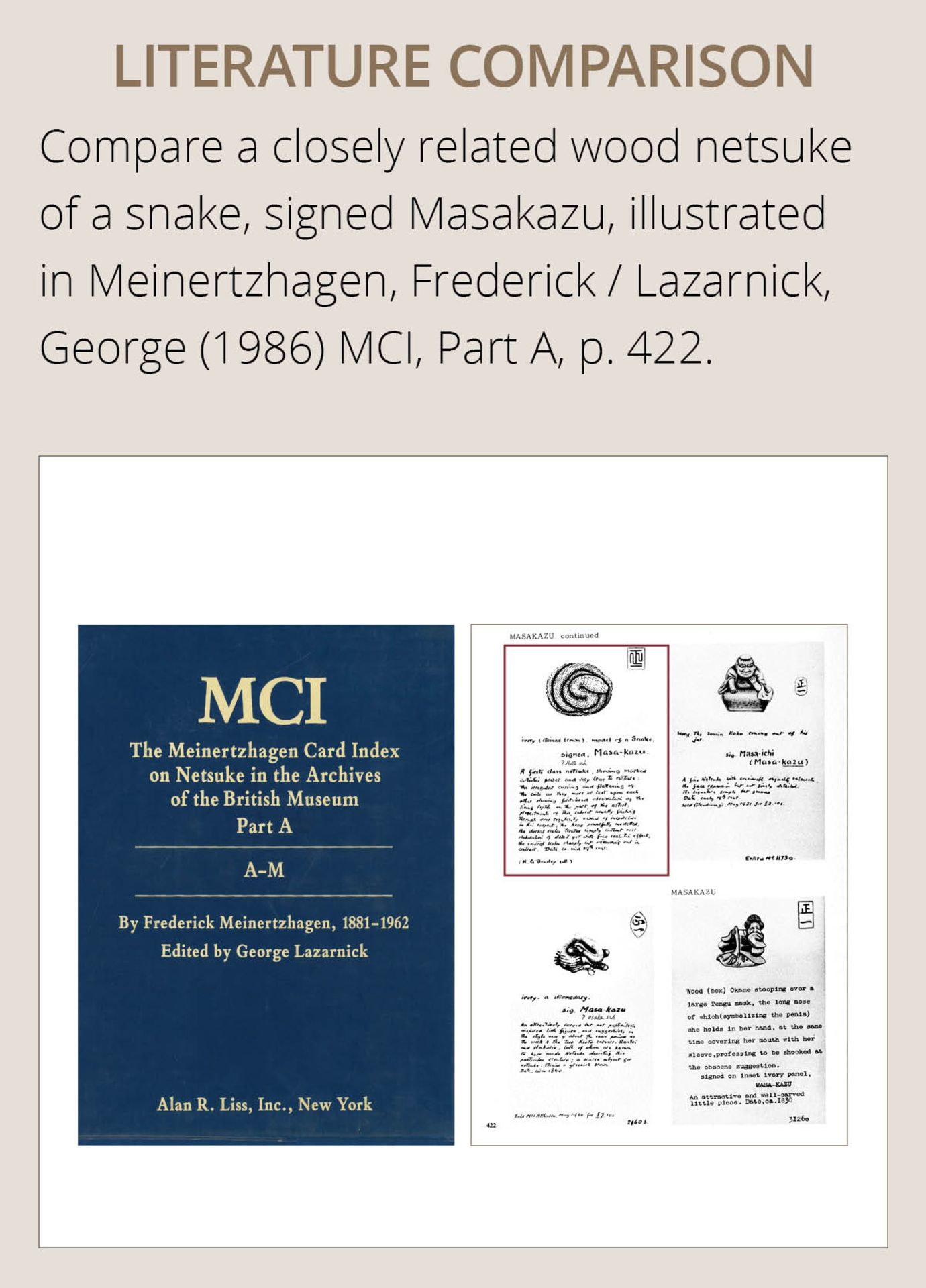 MASAKAZU: A FINE WOOD NETSUKE OF A COILED SNAKE - Image 6 of 15