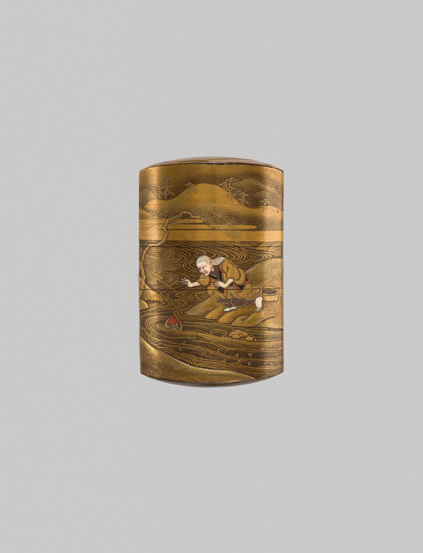 SHOKASAI: A FINE INLAID GOLD LACQUER FOUR-CASE INRO - Bild 5 aus 7