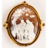 LARGE CAMEO BROOCH SHOWING THE FLIGHT TO EGYPT