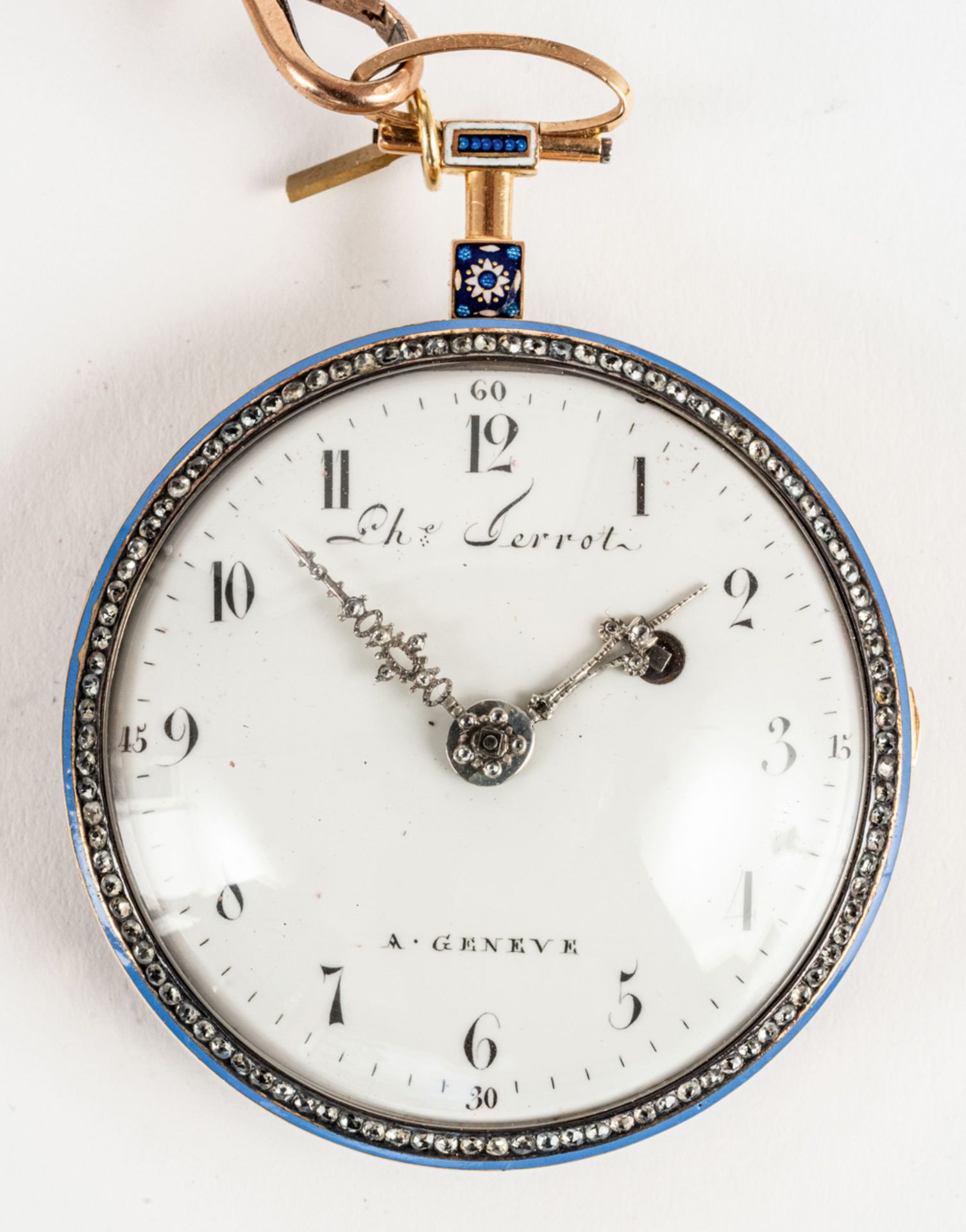 EMAILLIERTE GÜRTELKETTEN-UHR IM STIL LOUIS XVI - Bild 3 aus 6