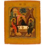 RUSSIAN ICON SHOWING THE HOLY TRINITY (OLD TESTAMENT TYPE)