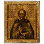 FINELY PAINTED RUSSIAN ICON SHOWING ST. SERGIUS OF RADONESH