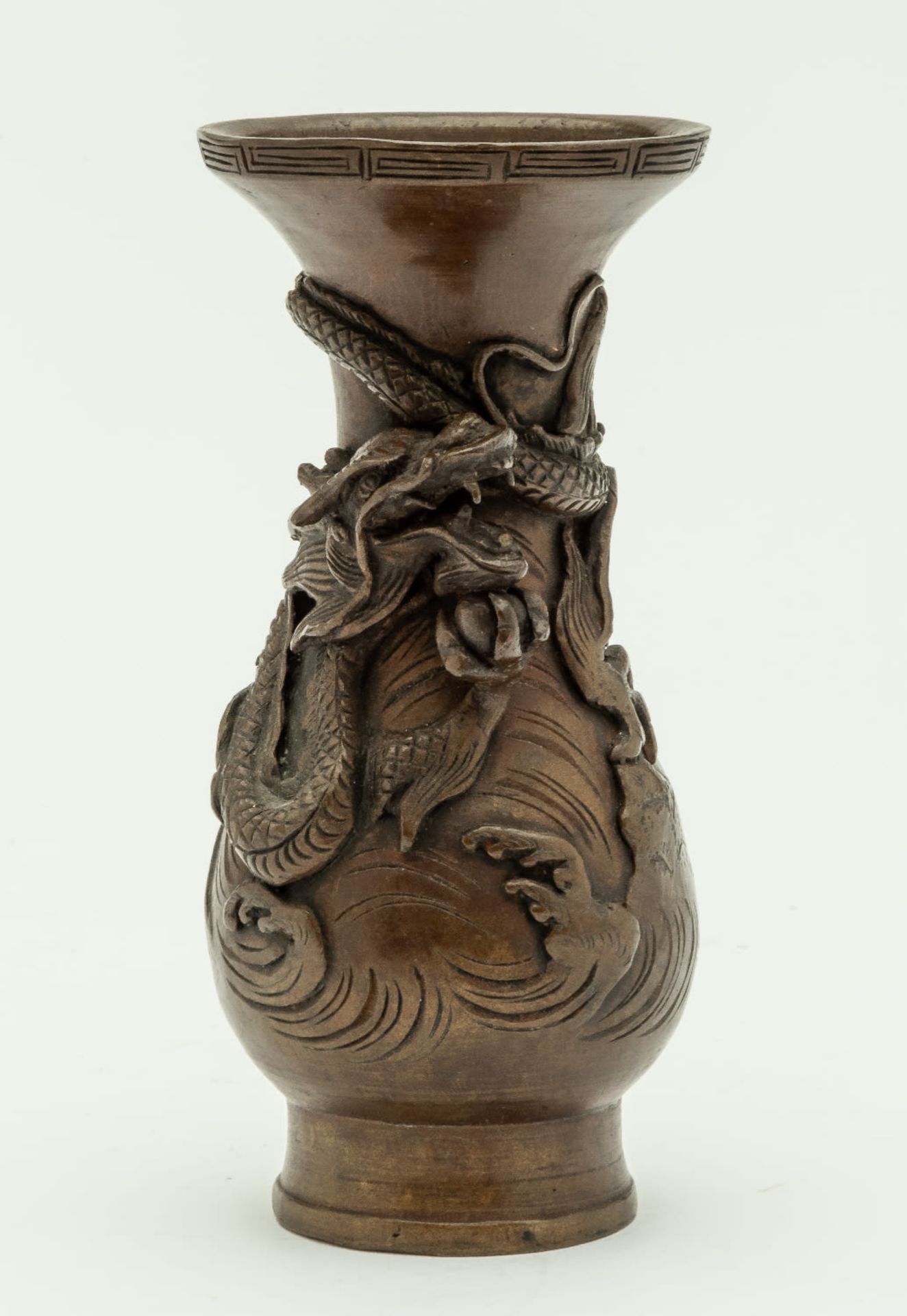 JAPANESE BRONZE VASE WITH DRAGON