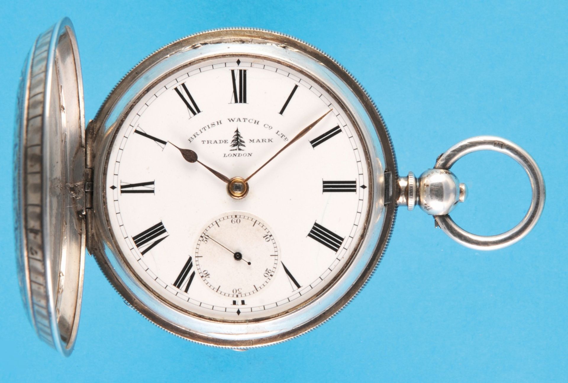 British Watch Co. Ltd, London (Baillie p. 40) circa 1843, very large silver pocket watch engraved on