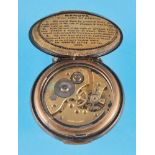 Edgar Renova, Glasgow, metal pocket watch with alarm clock "Patented Alarm- Watch Renova"