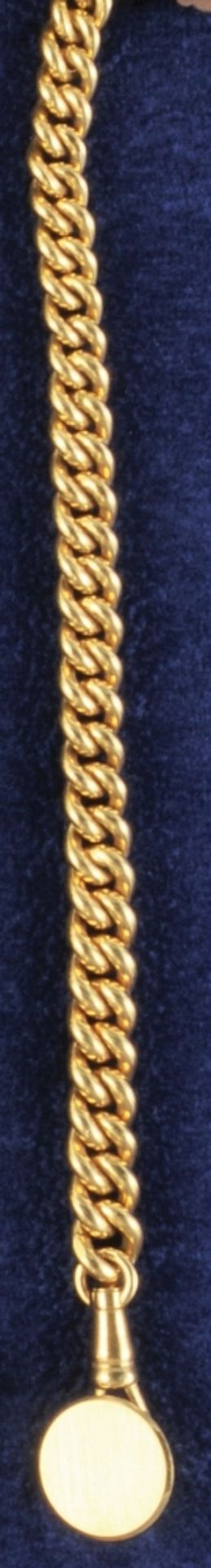 Heavy 18 ct. gold pocket watch chain by IWC,