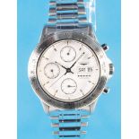 Longines Admiral Automatic steel wristwatch chronograph with counters and calendar with weekday and