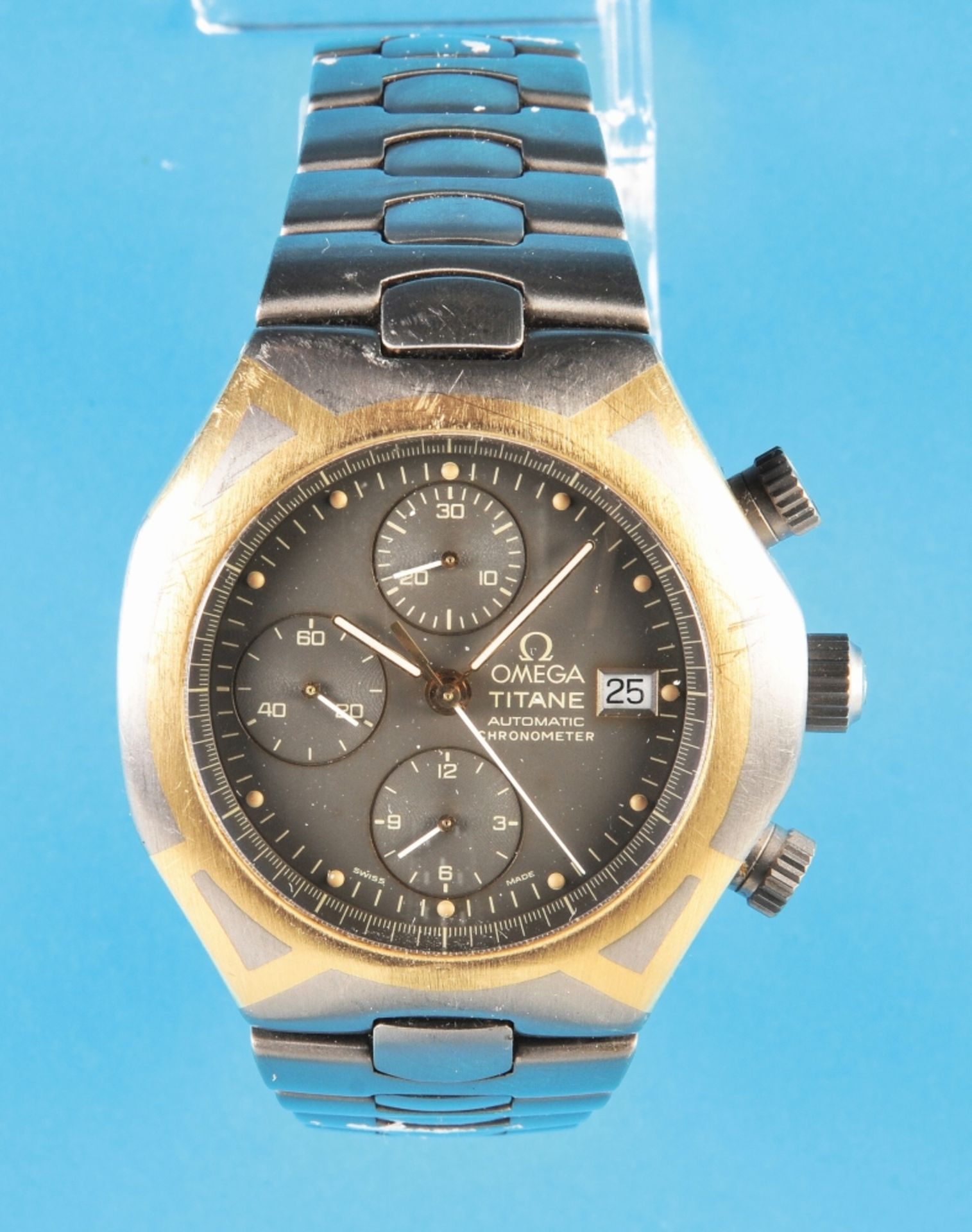 Omega Seamaster Titane Automatic Chronometer 120 m Polaris wristwatch with chronograph, 30-minute an