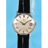 Certina Automatic "New Art" wristwatch with center seconds and date, monocoque steel case,