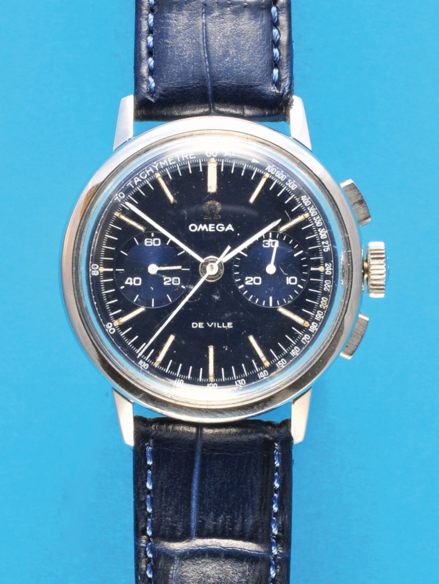 Omega "De Ville" wristwatch with chronograph and 30-minute counter, cal. Omega 860, reference 101.00