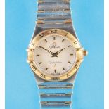 Omega Constellation steel/gold quartz ladies' wristwatch with steel/gold bracelet, cal. Gold bracele
