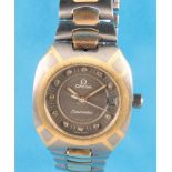 Omega Seamaster Polaris quartz titanium/gold ladies' wristwatch with diamonds as hour indication,