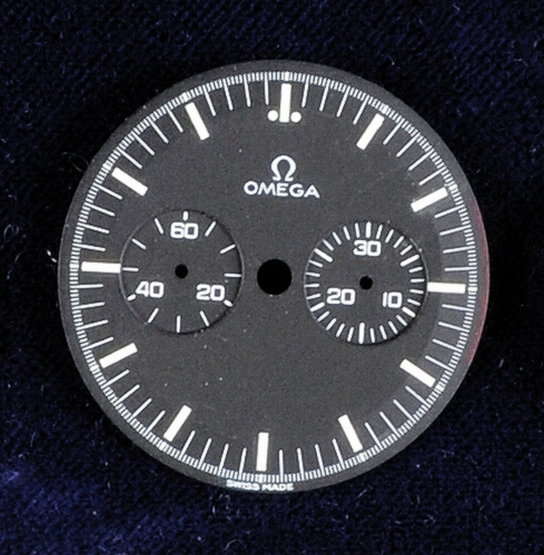 Omega Chronograph Dial, Black, Hour Markers,