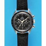 Omega Speedmaster Professional Moon steel wristwatch with chronograph, 30-minute counter and 12-hour