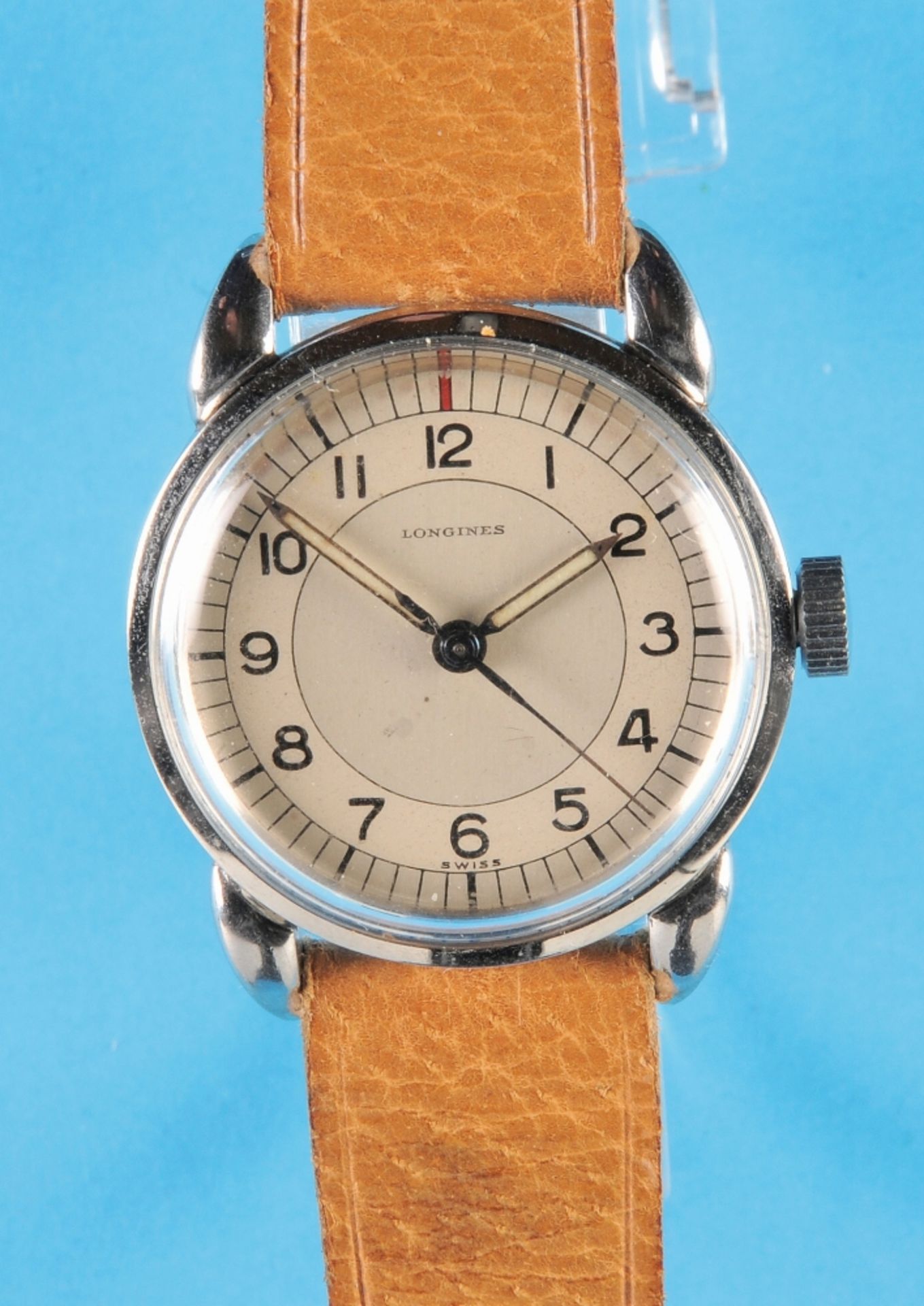 Longines wristwatch with center seconds, reference 3502.55, cal. 27M, 1950s,