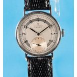 Omega chronometer steel wristwatch with small second, reference 2364-3, cal. 30T2RG, circa 1945,