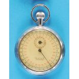 Hanhart stopwatch with 15-minute counter and chronograph scales from 1-30 and 31-60 nickel-plated ca