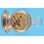 Rare German silver pocket watch with chronometer escapem, ent over fusee and chain