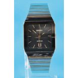 Rado DiaStar steel/gold quartz wristwatch with date and steel link bracelet with folding clasp,