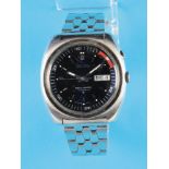 Seiko "Bell-Matic" automatic wristwatch with calendar, alarm and original steel link bracelet with