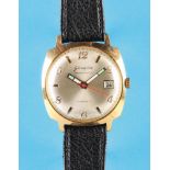 Glashütte Spezimatic 26 Rubis, gold-plated wristwatch with case, center seconds and date, cal. 75, 1
