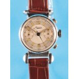 Minerva wristwatch with movable lugs and ratchet wheel chronograph with 30-minute counter, cal. 1320