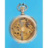 Rare silver pocket watch with automatic winding and power reserve, English, circa 1880