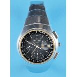 Omega Speedsonic f300 Electronic Chronograph Chronometer Wristwatch with day of the week and date,