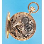 Columbus Watch Co., "Gruen's Pat. Pinion", chased on all sides 14 ct. 3-lid gold case