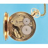 Adolph Lange Dresden, No. 8694, a heavy gold pocket watch with sprung cover in 1A quality, guilloché