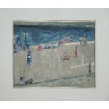 Fretwurst-Colberg, Antje - Mann mit großem Hund am Fischerkai (Warnemünde)