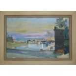 Kretzschmar, Bernhard - An der Brühlschen Terrasse mit Blick elbaufwärts