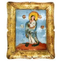 Mary Immaculate in an antique tray frame, nineteenth century