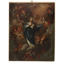 Immaculate Conception with cherubs and zephyrs, Bozzetto, 18th century