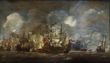 Pieter Cornelisz van Soest (attribuito a) (1581-1647) - Scene with sailing ships, 17th century