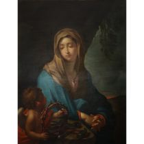 Madonna with baby Jesus and instruments of the passion, nineteenth century