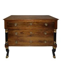 Empire chest of drawers in walnut wood, Sicily, late 18th/19th century