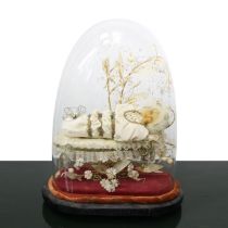 Child Madonna in wax model in glass case, nineteenth century