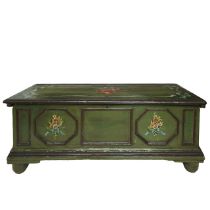 Chest lacquered and painted in shades of green, nineteenth century