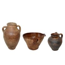 Three ceramic vases, southern Italy