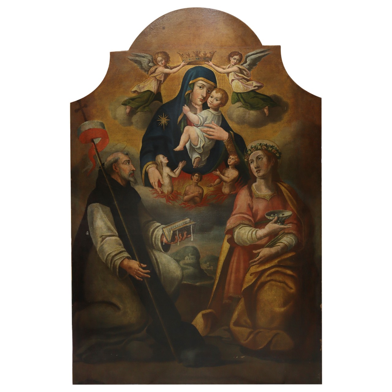 Madonna with Child, Saint Lucia and Saint Dominic, Painter of the late 17th century - Image 2 of 7