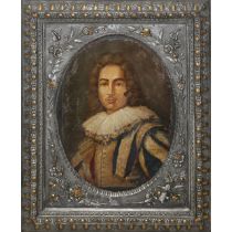 Portrait of a nobleman in eighteenth-century clothes in an oval, Late 18th century