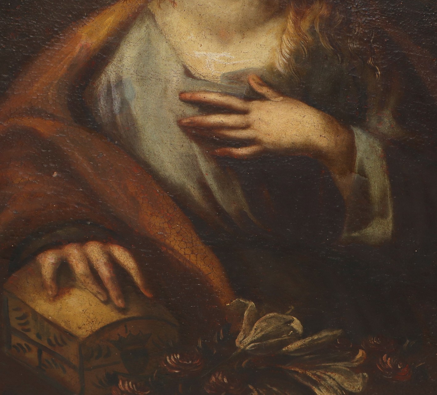 Saint Agatha with casket, 17th century painter - Image 4 of 5