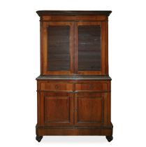 Two-body sideboard in mahogany wood, nineteenth century