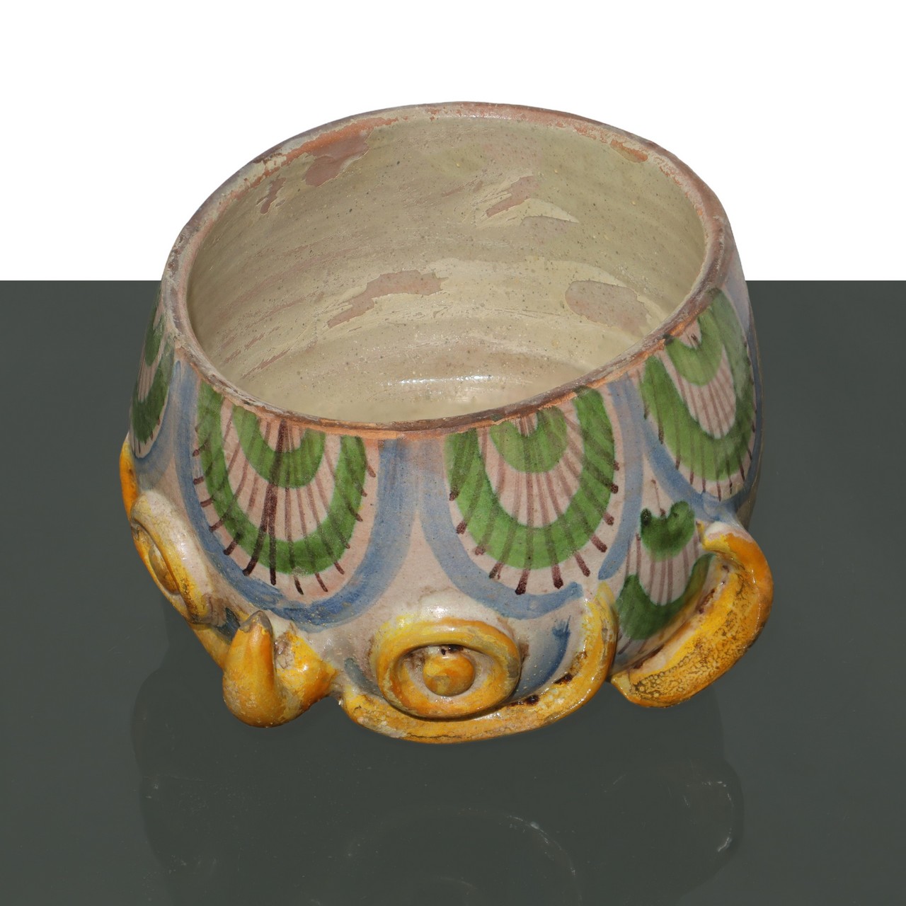 Ancient owl head in Caltagirone majolica. - Image 5 of 5