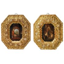 Giuseppe Bernardino Bison (Palmanova 16/06/1762-Milano 24/08/1844) - Pair of octagonal tablets with