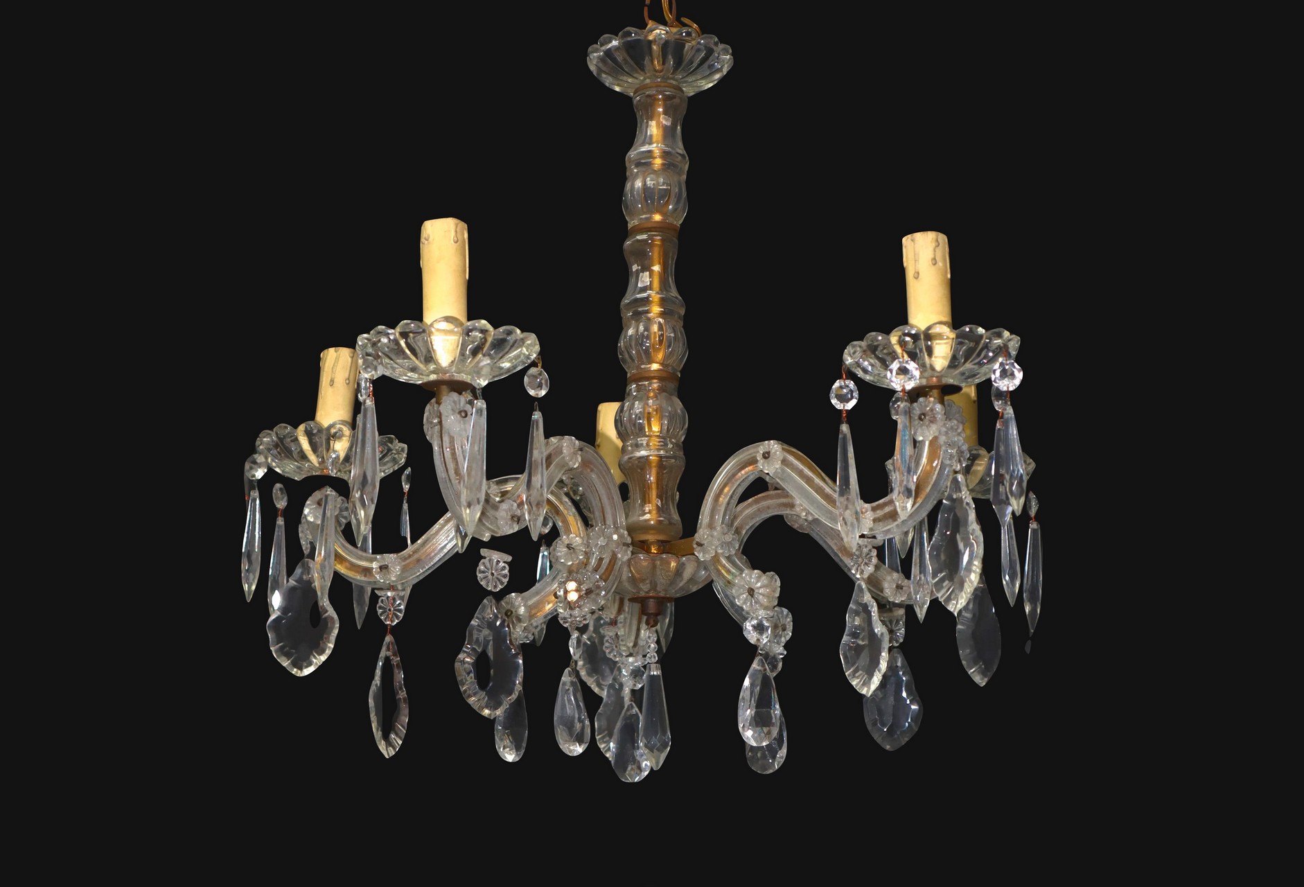 Maria Teresa chandelier with 5 lights in Murano glass, 20th century