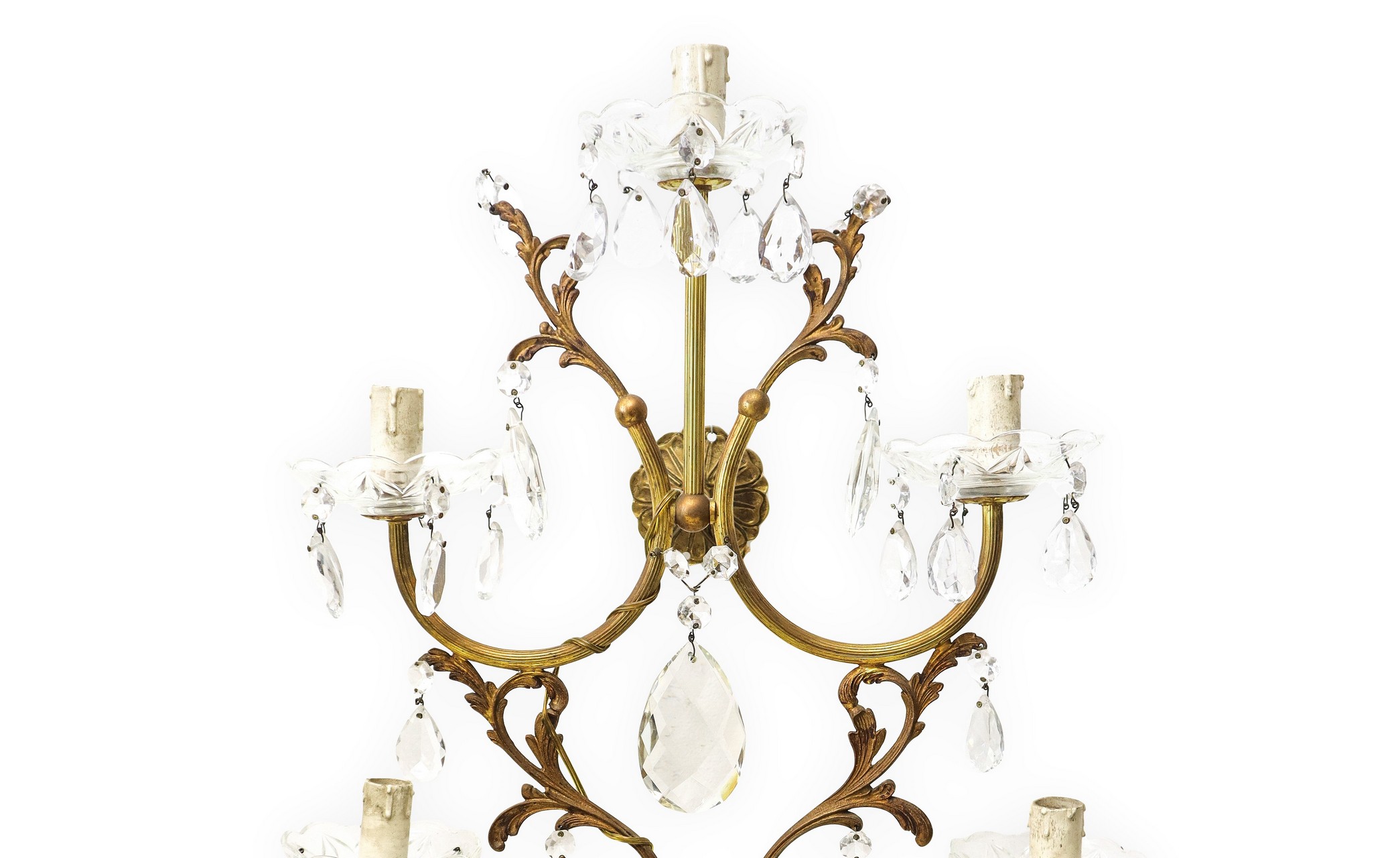 Pair of 5-light wall sconces, 20th century - Image 2 of 3