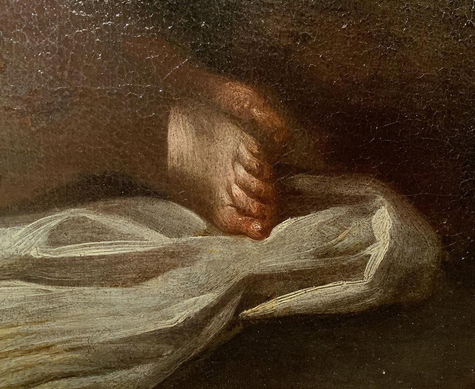 Luigi Miradori il Genovesino (allegedly by) (Genova 1605 circa-Cremona 1656 circa) - Sleeping baby - Bild 4 aus 6