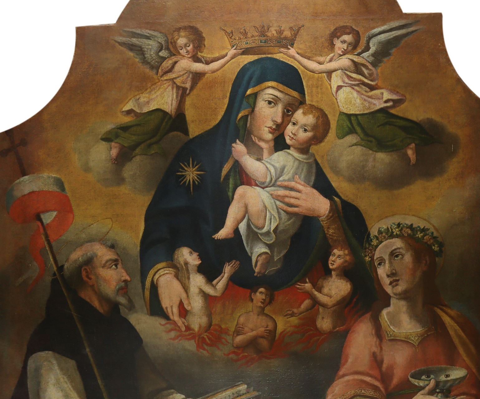 Madonna with Child, Saint Lucia and Saint Dominic, Painter of the late 17th century - Image 3 of 7